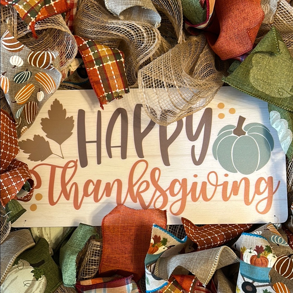 Thanksgiving Ribbon Wreath - Picture 6 of 6